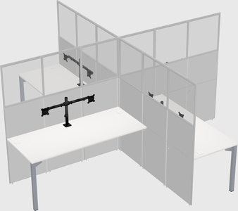 Quad office cubicles