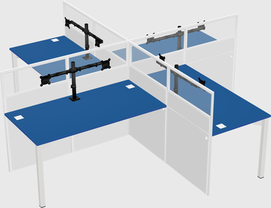 Quad office cubicles