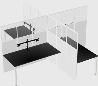 Quad office cubicles