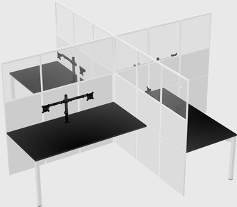 Quad office cubicles