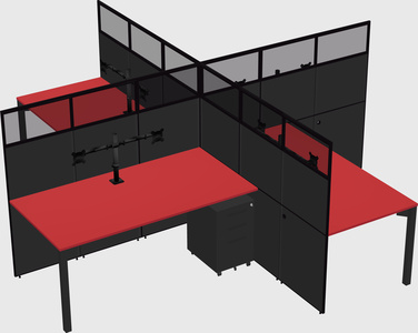 Quad office cubicles