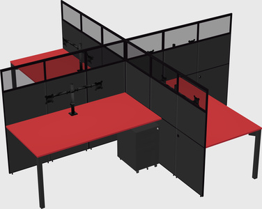 Quad office cubicles