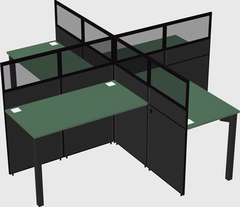 Quad office cubicles