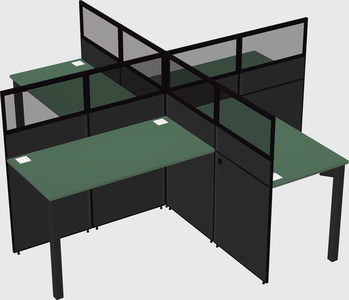 Quad office cubicles