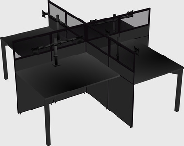 Quad office cubicles