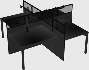 Quad office cubicles