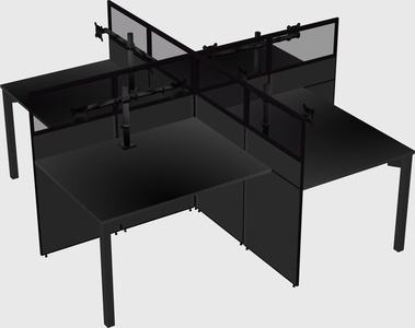 Quad office cubicles