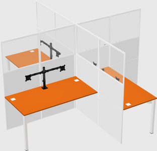 Quad office cubicles
