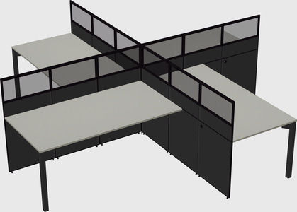 Quad office cubicles
