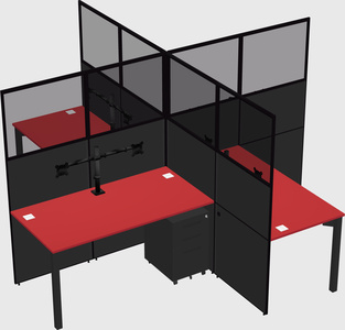 Quad office cubicles