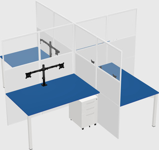 Quad office cubicles