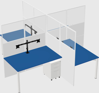 Quad office cubicles