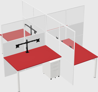 Quad office cubicles