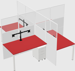 Quad office cubicles