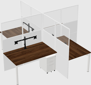 Quad office cubicles