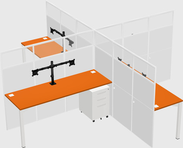 Quad office cubicles