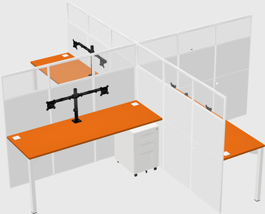 Quad office cubicles