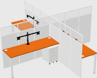 Quad office cubicles