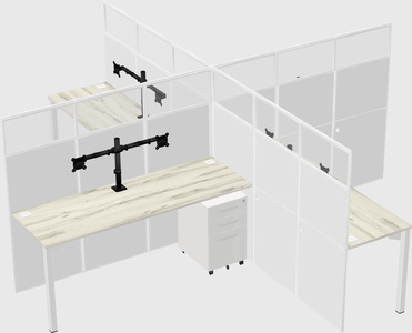 Quad office cubicles