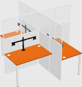 Quad office cubicles