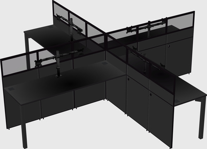Quad office cubicles