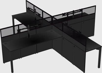 Quad office cubicles