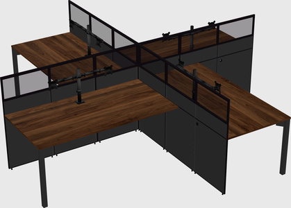 Quad office cubicles