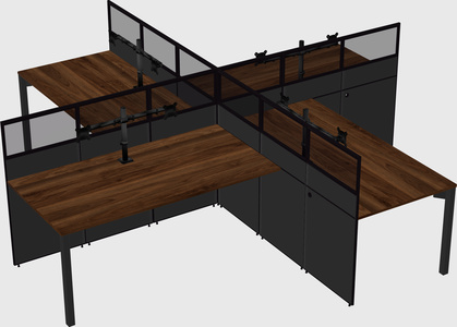 Quad office cubicles