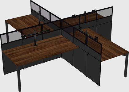 Quad office cubicles