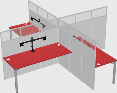 Quad office cubicles