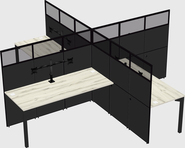 Quad office cubicles