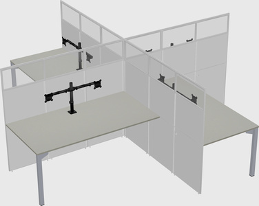 Quad office cubicles