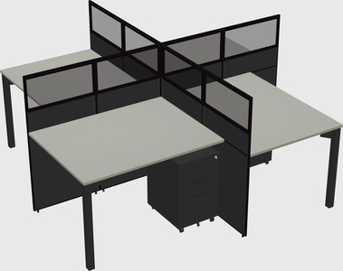 Quad office cubicles