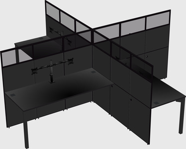 Quad office cubicles