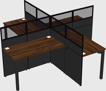 Quad office cubicles