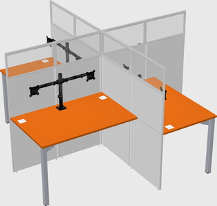 Quad office cubicles