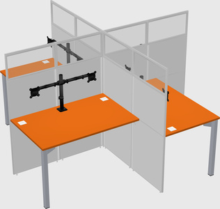 Quad office cubicles