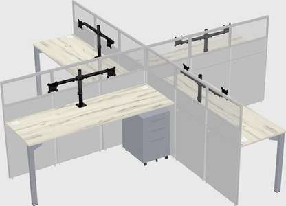 Quad office cubicles