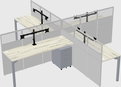 Quad office cubicles