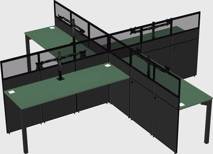 Quad office cubicles