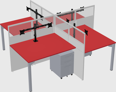 Quad office cubicles