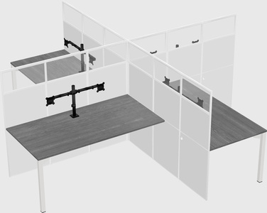 Quad office cubicles