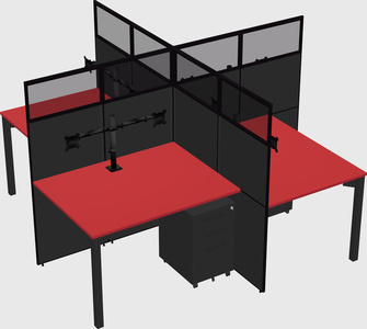 Quad office cubicles
