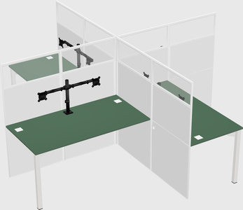 Quad office cubicles