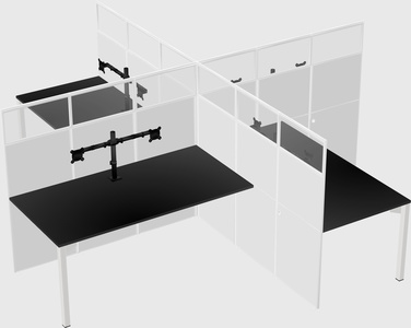 Quad office cubicles