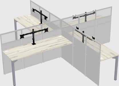 Quad office cubicles