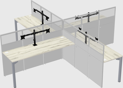Quad office cubicles