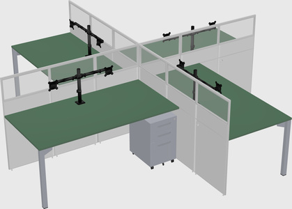 Quad office cubicles