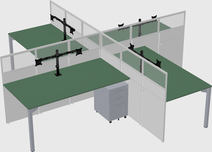 Quad office cubicles