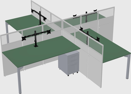 Quad office cubicles